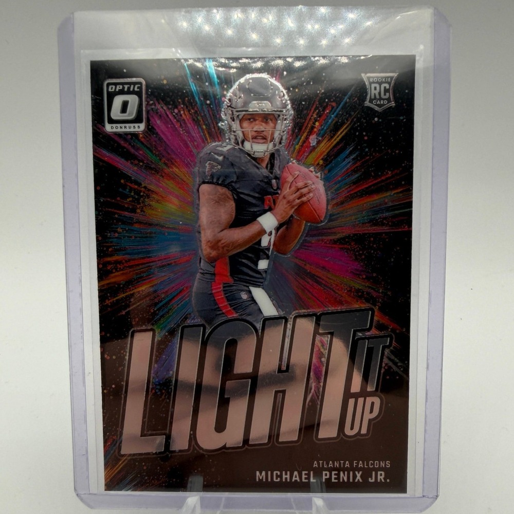 Michael Penix Jr 2024 Panini Donruss Optic Light It Up Rookie RC No. 3 Falcons